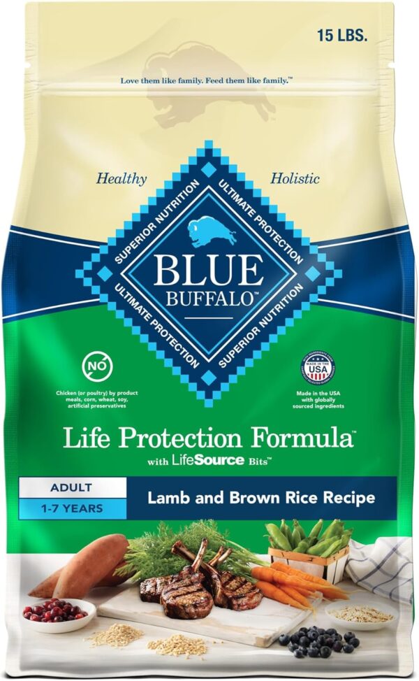 Blue Buffalo Life Protection Formula Adult Dry Dog Food, Helps Build and Maintain Strong Muscles, Made with Natural Ingredients, Lamb & Brown Rice